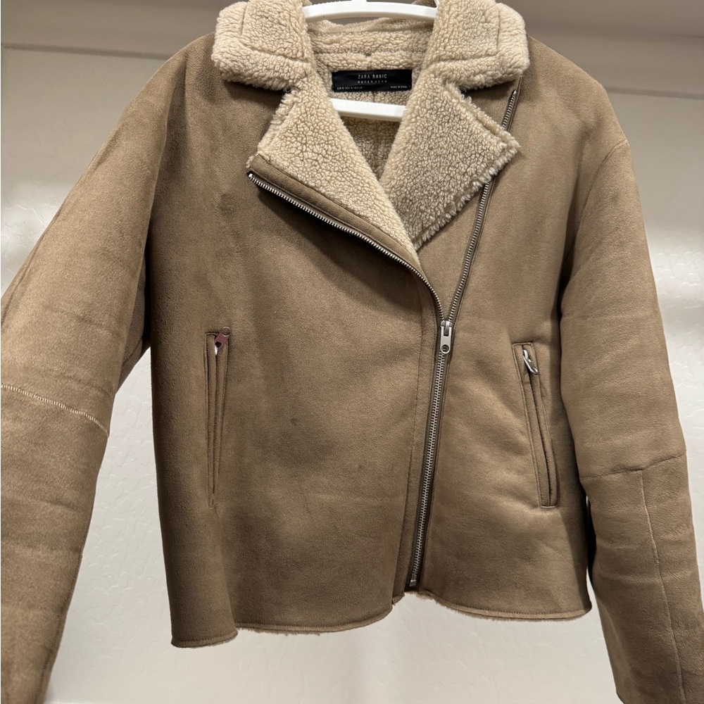Zara Brown Teddy Jacket